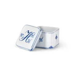 Alfabet Kollektion|Opbevaringskrukker*Royal Copenhagen Alfabet Kollektion firkantet bonbonniere, , 13 cl H