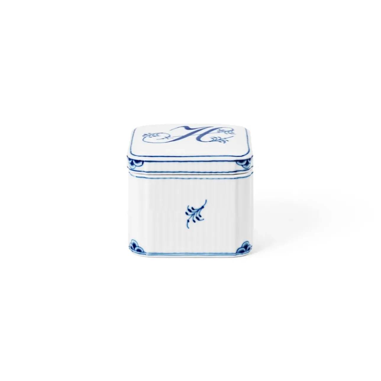 Alfabet Kollektion|Opbevaringskrukker*Royal Copenhagen Alfabet Kollektion firkantet bonbonniere, , 13 cl H