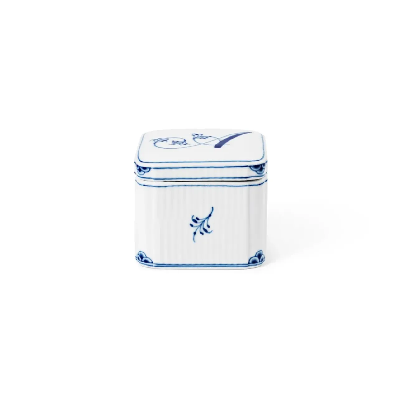 Alfabet Kollektion|Opbevaringskrukker*Royal Copenhagen lfbet Kollektion firkntet bonbonniere, , 13 cl A