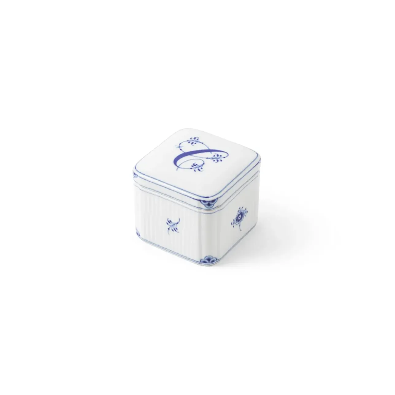 Alfabet Kollektion|Opbevaringskrukker*Royal Copenhagen Alfabet Kollektion firkantet bonbonniere, , 13 l C