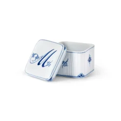 Alfabet Kollektion|Opbevaringskrukker*Royal Copenhagen Alfabet Kollektion firkantet bonbonniere, , 13 cl M