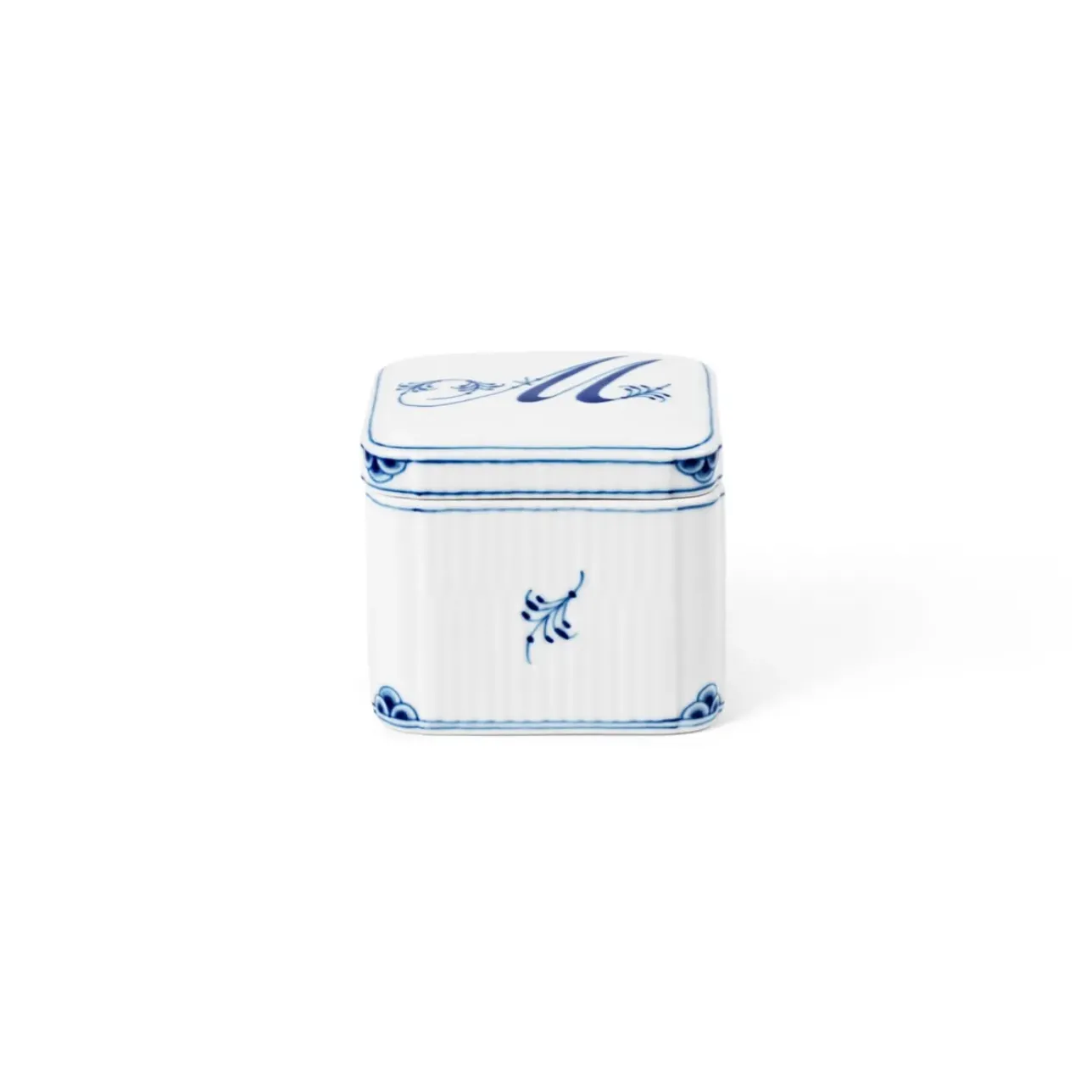 Alfabet Kollektion|Opbevaringskrukker*Royal Copenhagen Alfabet Kollektion firkantet bonbonniere, , 13 cl M