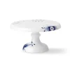 Blå Mega Riflet|Kageopsats*Royal Copenhagen Blå Mega Riflet fad på fod, 23 cm