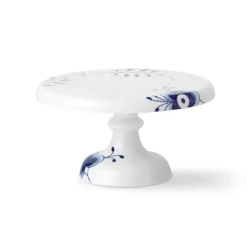 Blå Mega Riflet|Kageopsats*Royal Copenhagen Blå Mega Riflet fad på fod, 23 cm