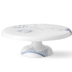 Blå Mega Riflet|Kageopsats*Royal Copenhagen Blå Mega Riflet fad på fod, 29,5 cm