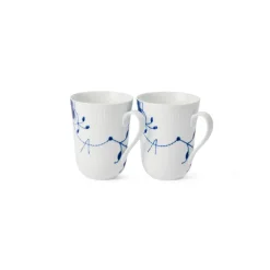 Blå Mega Riflet|Kaffekopper*Royal Copenhagen Blå Mega Riflet kop, 36 cl, 2 stk.