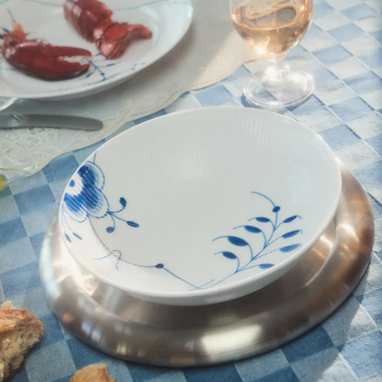Blå Mega Riflet|Salatskåle*Royal Copenhagen Blå Mega Riflet skål, 110 cl Blå Mega Riflet