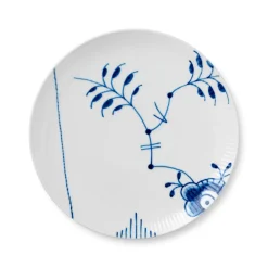 Blå Mega Riflet|Frokost Tallerkener*Royal Copenhagen Blå Mega Riflet tallerken coupe, 23 cm