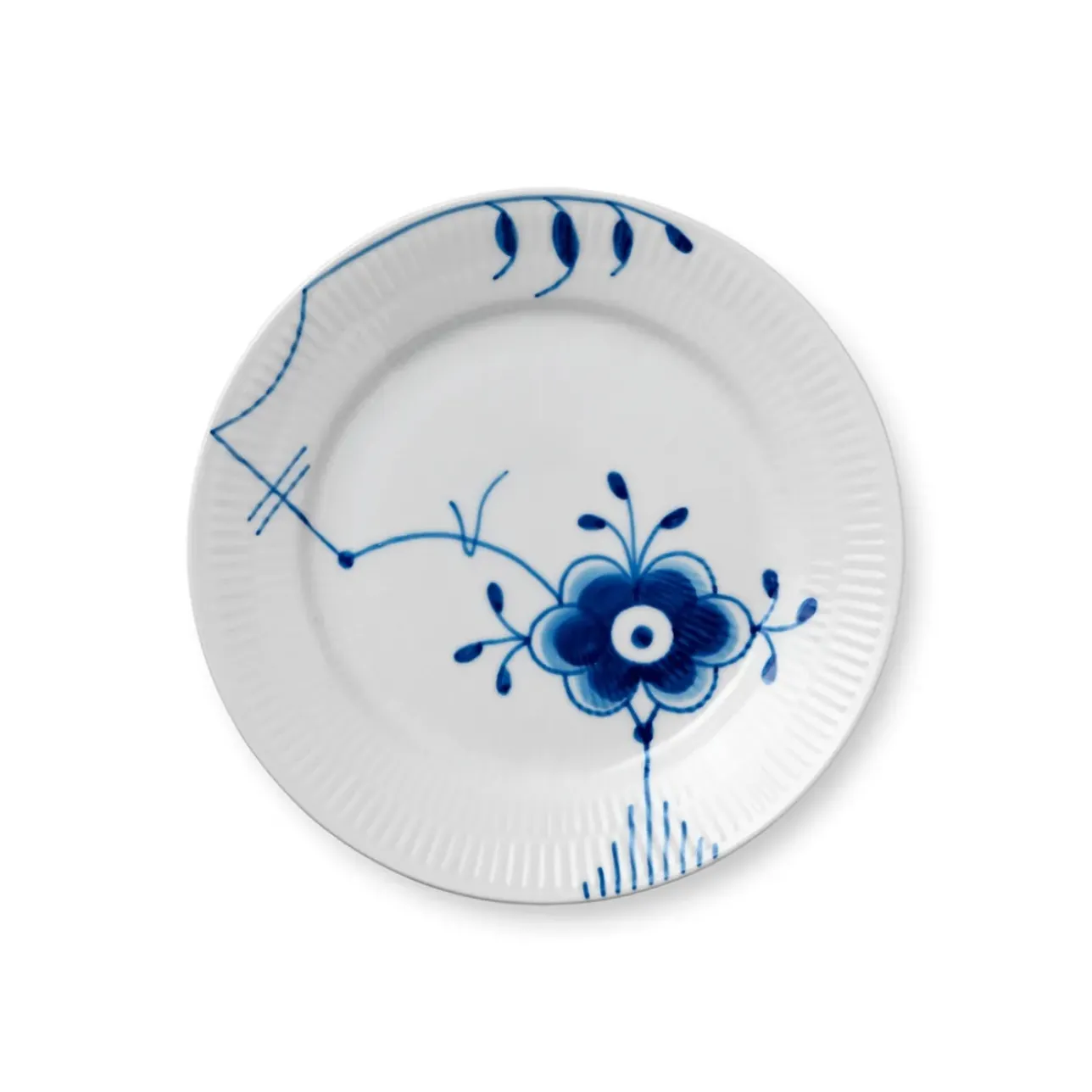 Blå Mega Riflet|Desserttallerkener*Royal Copenhagen Blå Mega Riflet tallerken, , 19 cm Dekoration 6