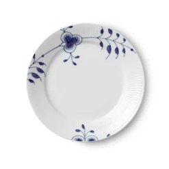 Blå Mega Riflet*Royal Copenhagen Blå Mega Riflet tallerken, dekoration 8, Special Edition, 22 cm