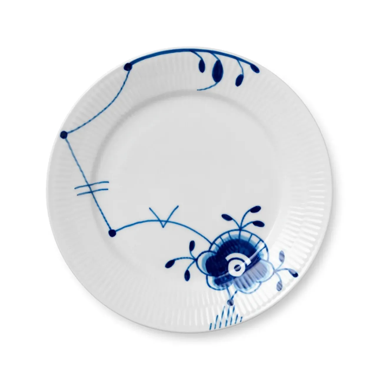 Blå Mega Riflet|Frokost Tallerkener*Royal Copenhagen Blå Mega Riflet tallerken, , 22 cm Dekoration 6
