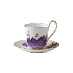 Flora|Kaffekopper*Royal Copenhagen Flora højhankskop og underkop, , 27 cl Stedmoderblomst