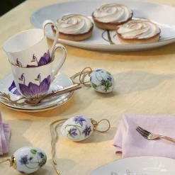 Flora|Kaffekopper*Royal Copenhagen Flora højhankskop og underkop, , 27 cl Stedmoderblomst