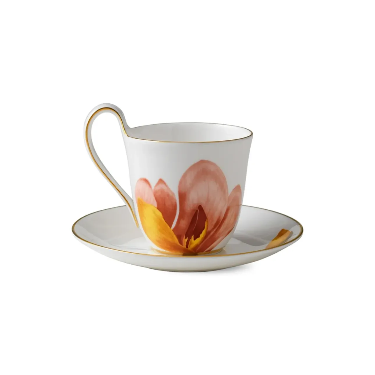 Flora|Kaffekopper*Royal Copenhagen Flora højhankskop og underkop, , 27 cl Magnolia