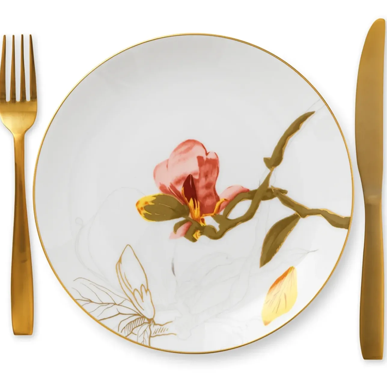 Flora|Frokost Tallerkener*Royal Copenhagen Flora tallerken, Magnolia, 22 cm