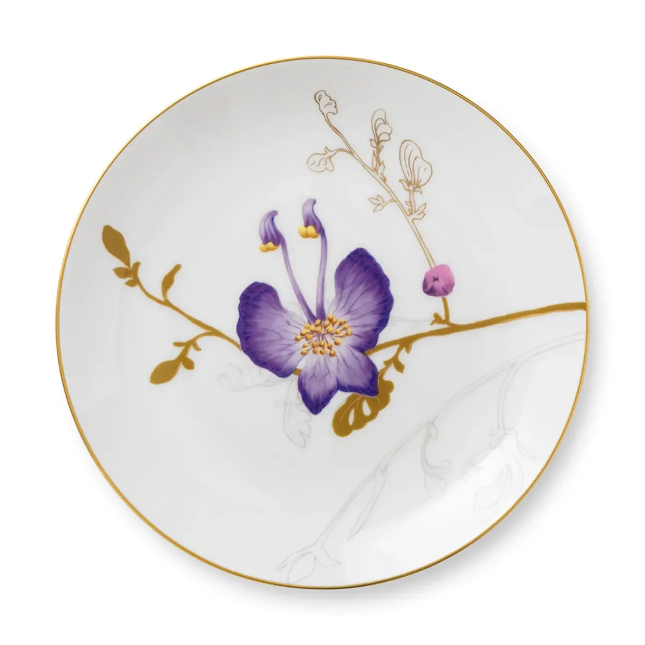 Flora|Frokost Tallerkener*Royal Copenhagen Flora tallerken, Stedmoderblomst, 22 cm