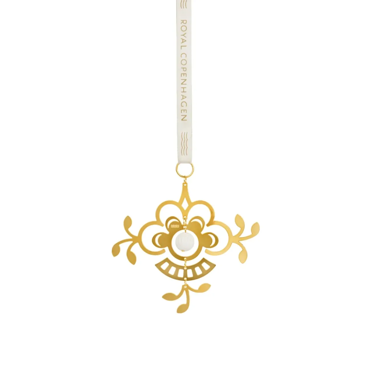 Julepynt*Royal Copenhagen Forgyldt juleornament, , 10 cm Blomst