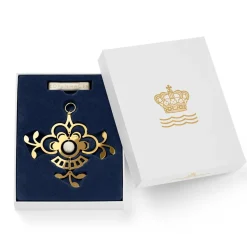 Julepynt*Royal Copenhagen Forgyldt juleornament, , 10 cm Blomst