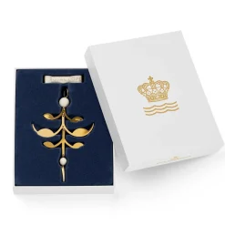Julepynt*Royal Copenhagen Forgyldt juleornament, , 12 cm Palmette