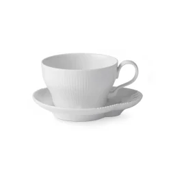 Hvid Elements|Tekopper*Royal Copenhagen Hvid Elements kop og underkop, 26 cl