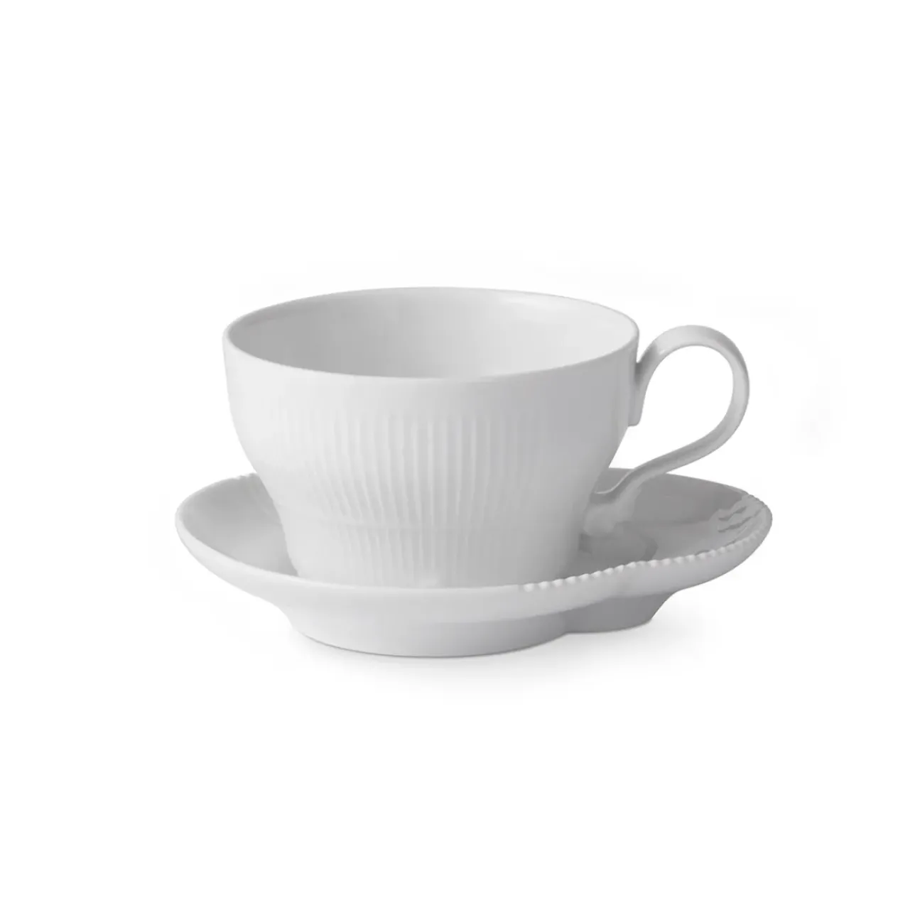 Hvid Elements|Tekopper*Royal Copenhagen Hvid Elements kop og underkop, 26 cl
