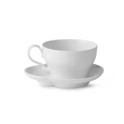 Hvid Elements|Tekopper*Royal Copenhagen Hvid Elements kop og underkop, 26 cl