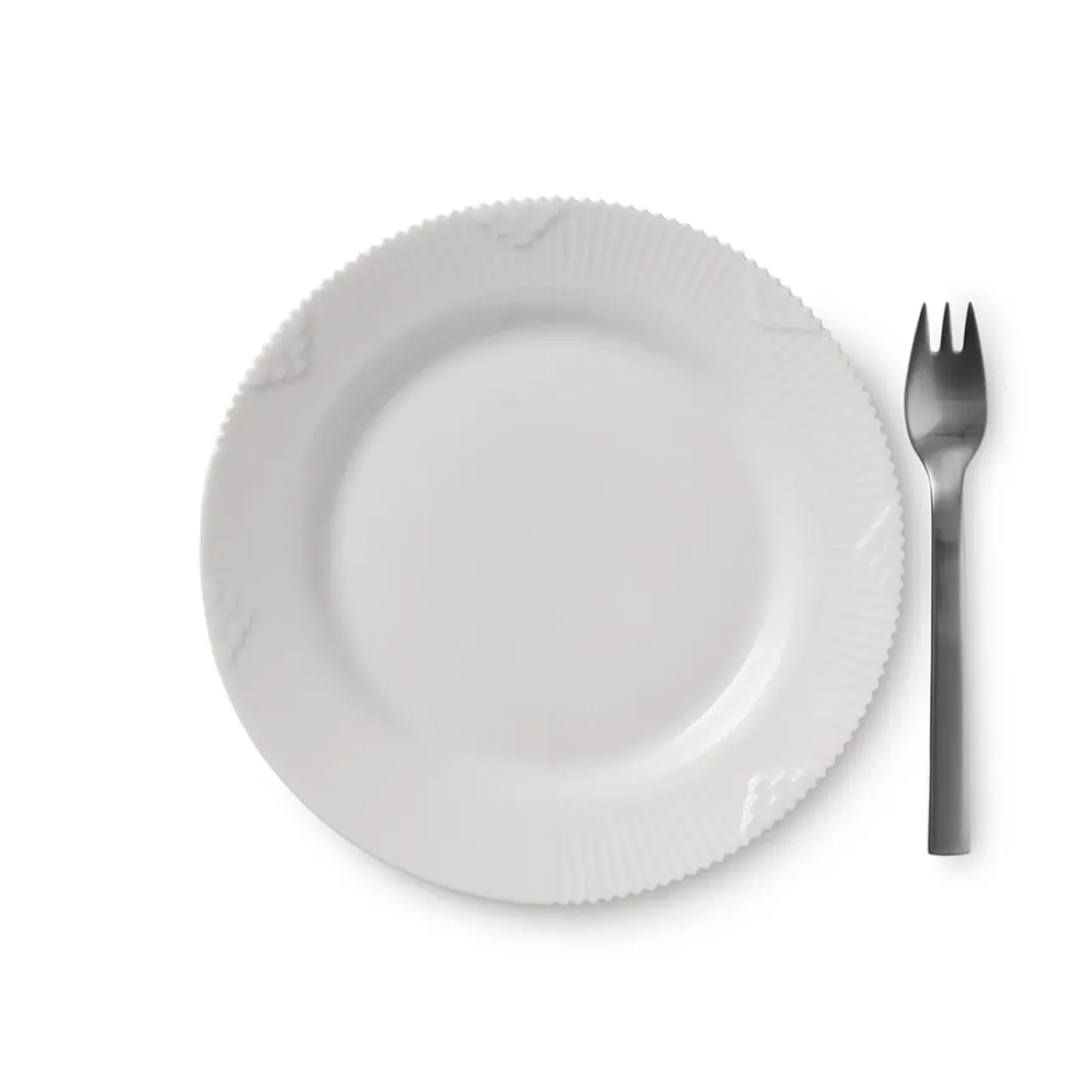 Hvid Elements|Desserttallerkener*Royal Copenhagen Hvid Elements tallerken, 19 cm