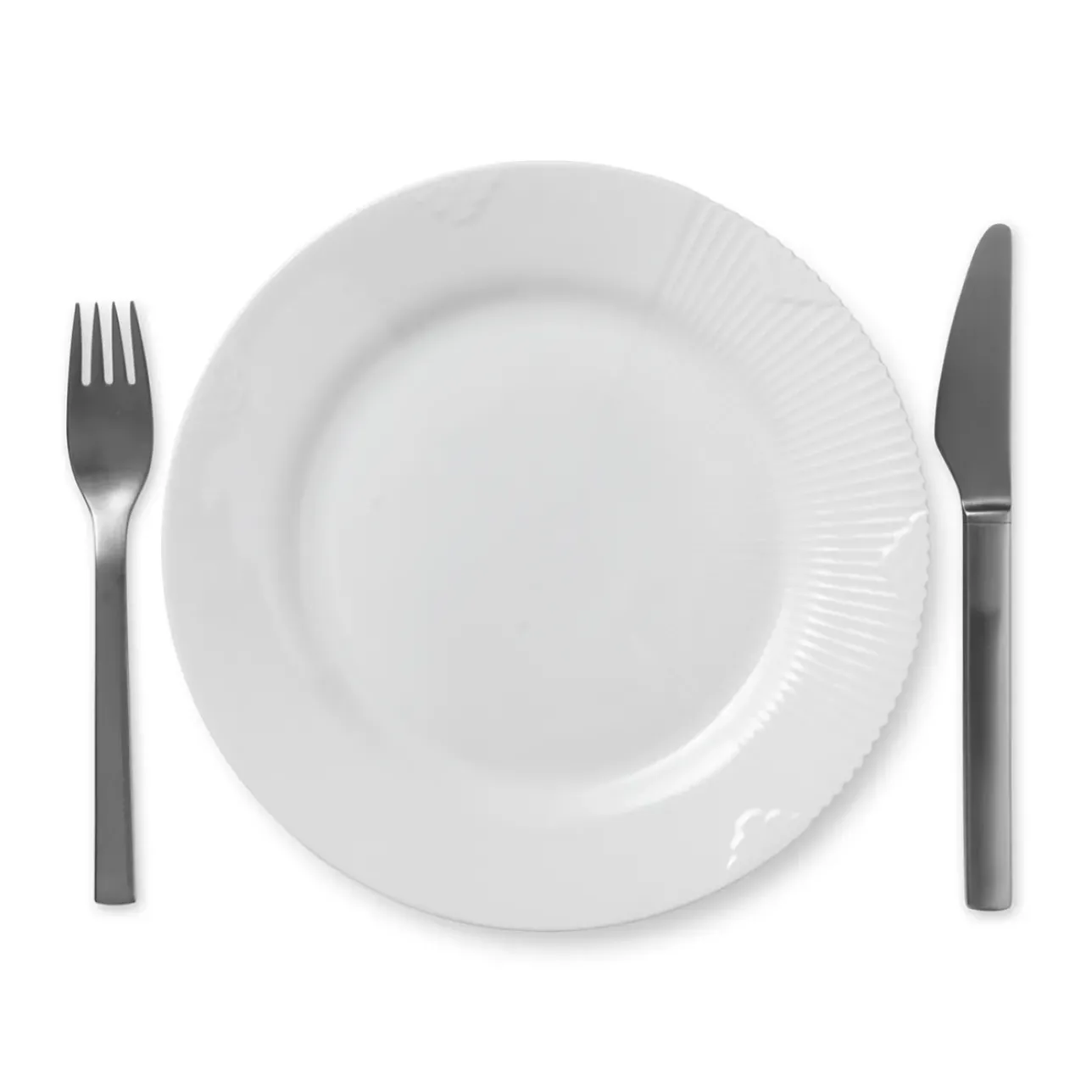 Hvid Elements|Frokost Tallerkener*Royal Copenhagen Hvid Elements tallerken, 22 cm
