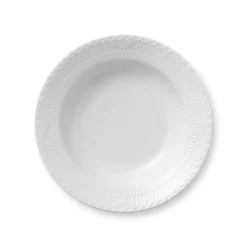 Hvid Halvblonde|Dybe Tallerkener*Royal Copenhagen Hvid Halvblonde dyb tallerken, 21 cm