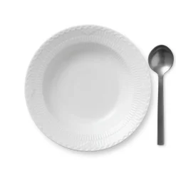 Hvid Halvblonde|Dybe Tallerkener*Royal Copenhagen Hvid Halvblonde dyb tallerken, 21 cm