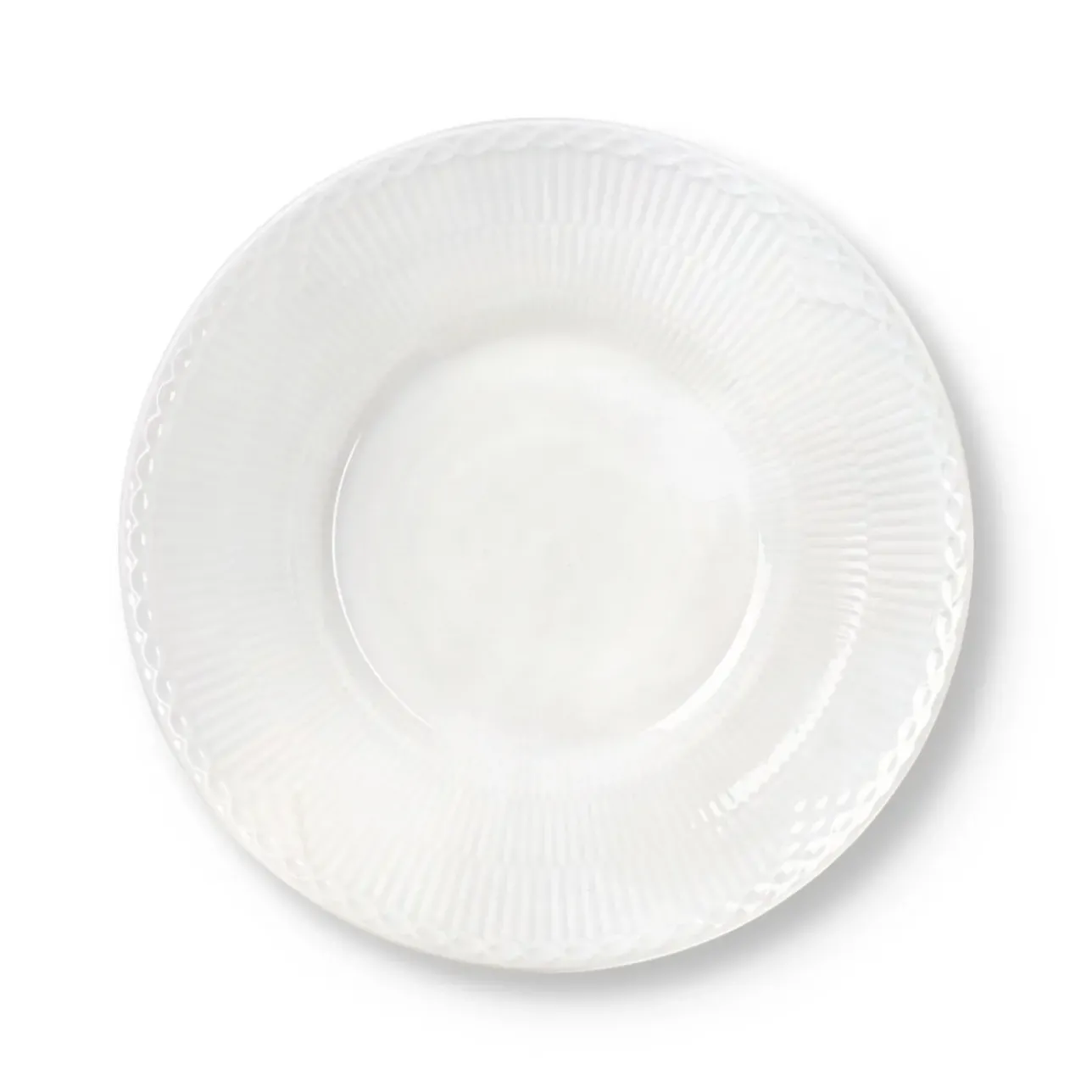 Hvid Halvblonde|Dybe Tallerkener*Royal Copenhagen Hvid Halvblonde dyb tallerken, 24 cm
