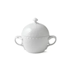 Hvid Halvblonde*Royal Copenhagen Hvid Halvblonde skål med låg, 20 cl
