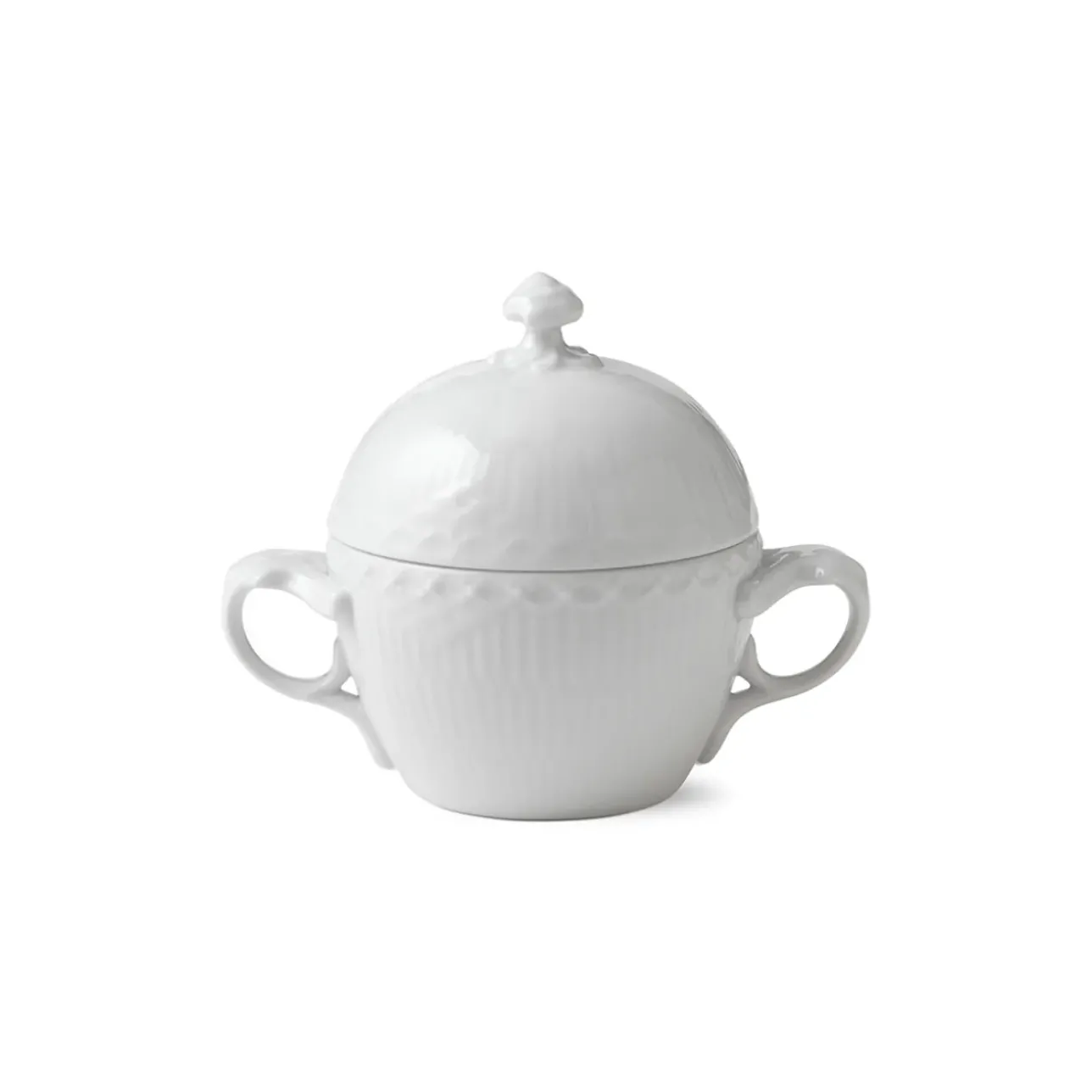 Hvid Halvblonde*Royal Copenhagen Hvid Halvblonde skål med låg, 20 cl