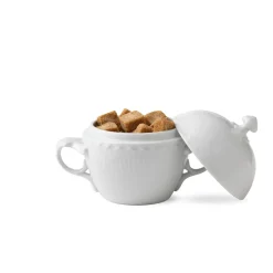 Hvid Halvblonde*Royal Copenhagen Hvid Halvblonde skål med låg, 20 cl