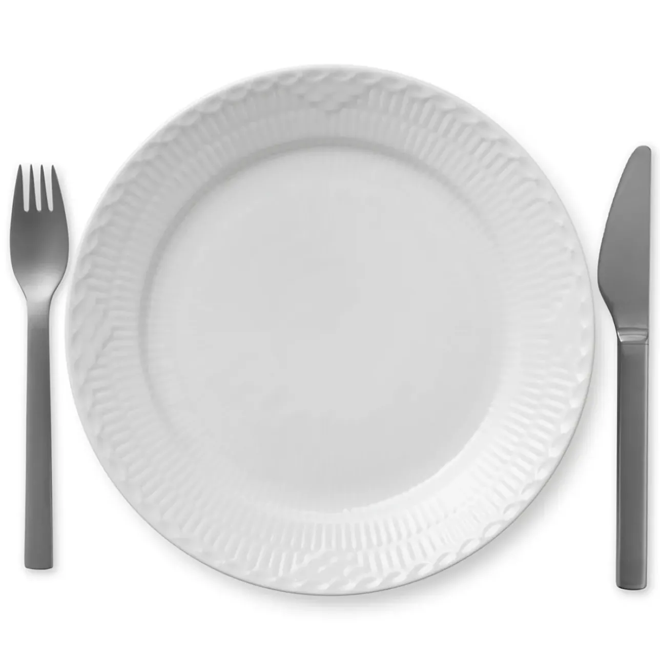 Hvid Halvblonde|Middagstallerkener*Royal Copenhagen Hvid Halvblonde tallerken, 25 cm