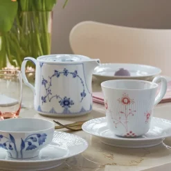 Hvid Halvblonde|Desserttallerkener*Royal Copenhagen Hvid Halvblonde tallerken, 17 cm