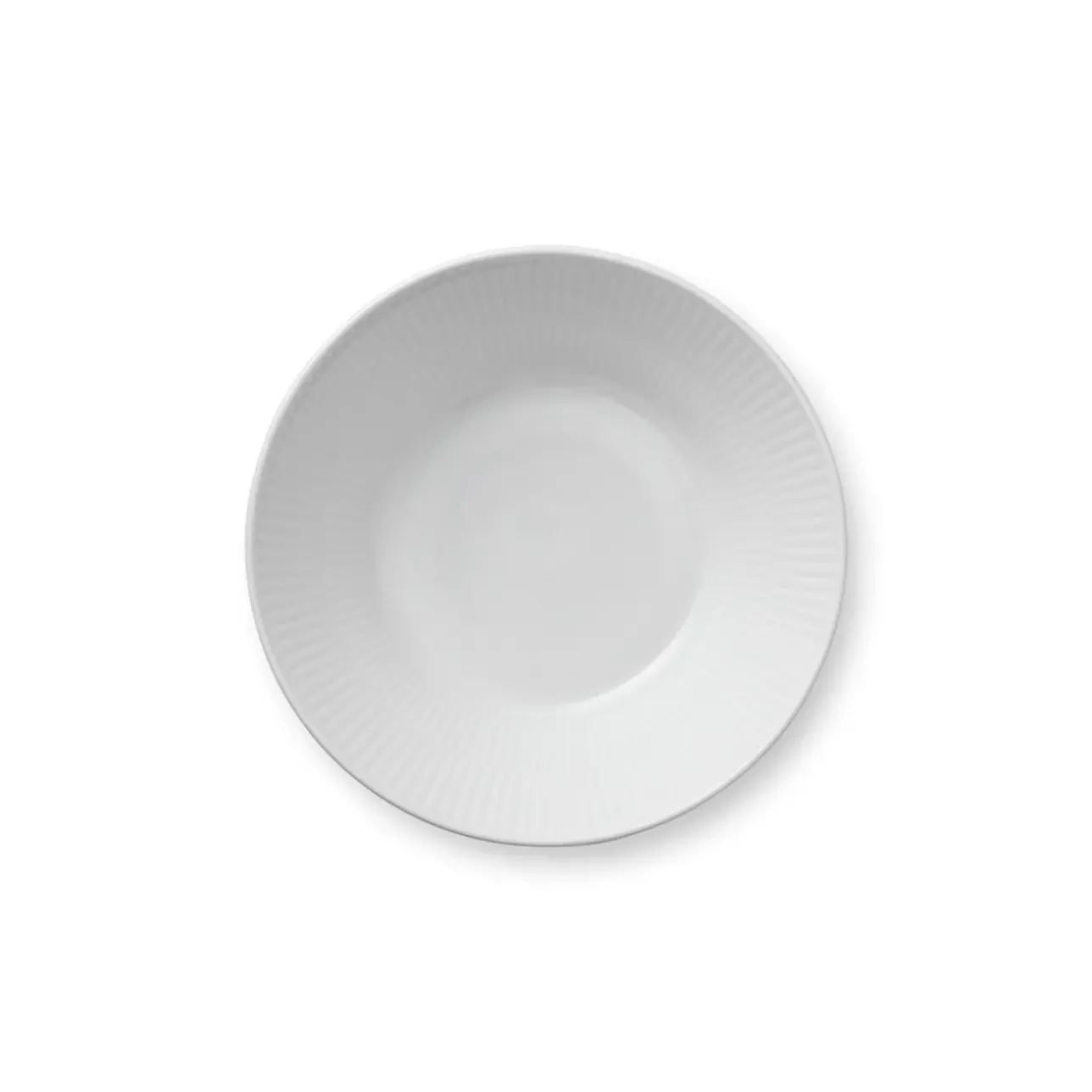 Hvid Riflet|Dybe Tallerkener*Royal Copenhagen Hvid Riflet dyb tallerken, 17 cm