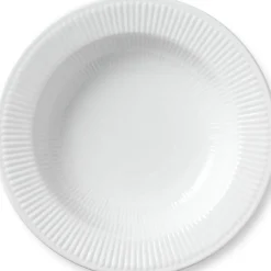Hvid Riflet|Dybe Tallerkener*Royal Copenhagen Hvid Riflet dyb tallerken, 30 cm