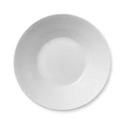 Hvid Riflet|Dybe Tallerkener*Royal Copenhagen Hvid Riflet dyb tallerken, 24 cm