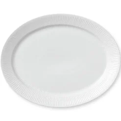 Hvid Riflet|Fade*Royal Copenhagen Hvid Riflet fad, 35 cm