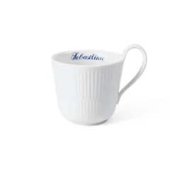 Hvid Riflet|Kaffekopper*Royal Copenhagen Hvid Riflet højhankskop, , 33 cl Bespoke