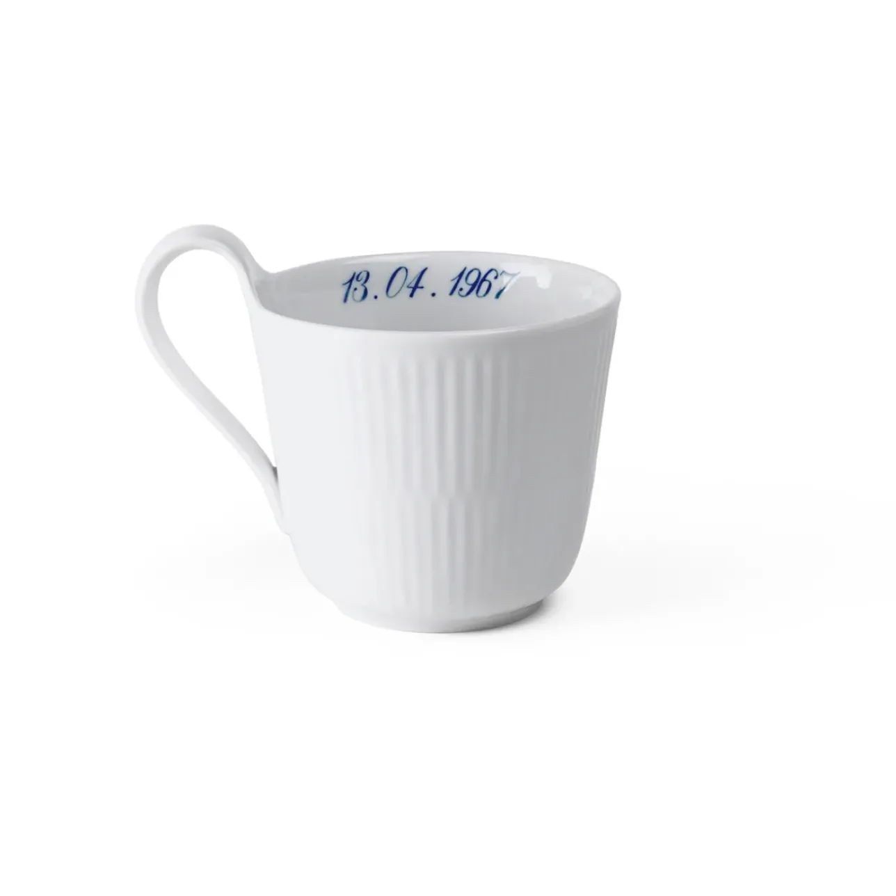 Hvid Riflet|Kaffekopper*Royal Copenhagen Hvid Riflet højhankskop, , 33 cl Bespoke