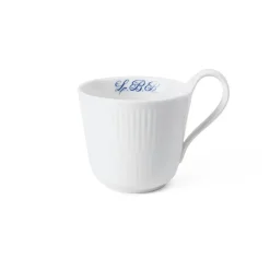 Hvid Riflet|Kaffekopper*Royal Copenhagen Hvid Riflet højhankskop, , 33 cl Bespoke