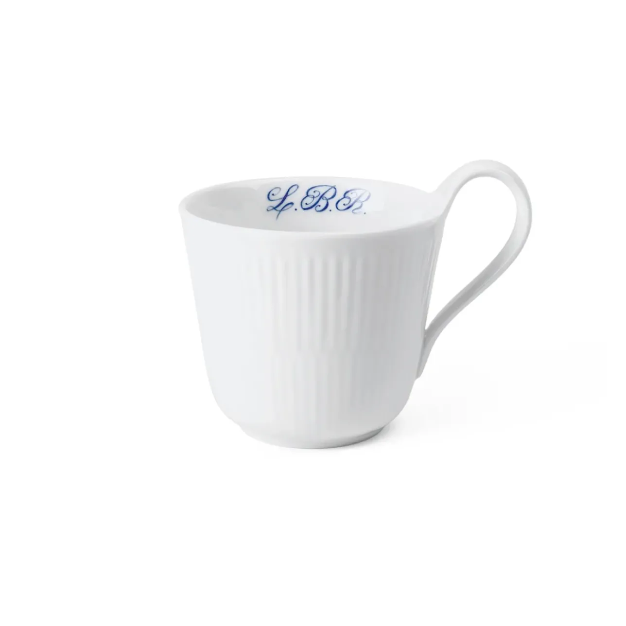 Hvid Riflet|Kaffekopper*Royal Copenhagen Hvid Riflet højhankskop, , 33 cl Bespoke