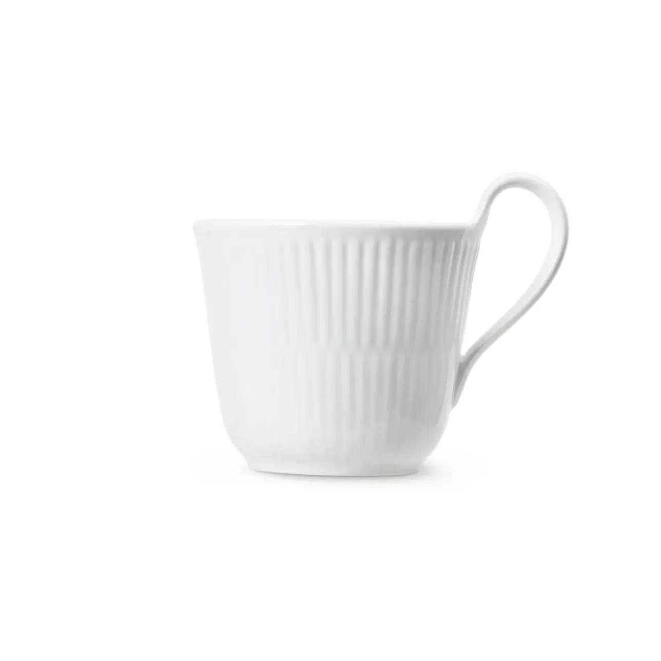 Hvid Riflet|Kaffekopper*Royal Copenhagen Hvid Riflet højhankskop, 24 cl