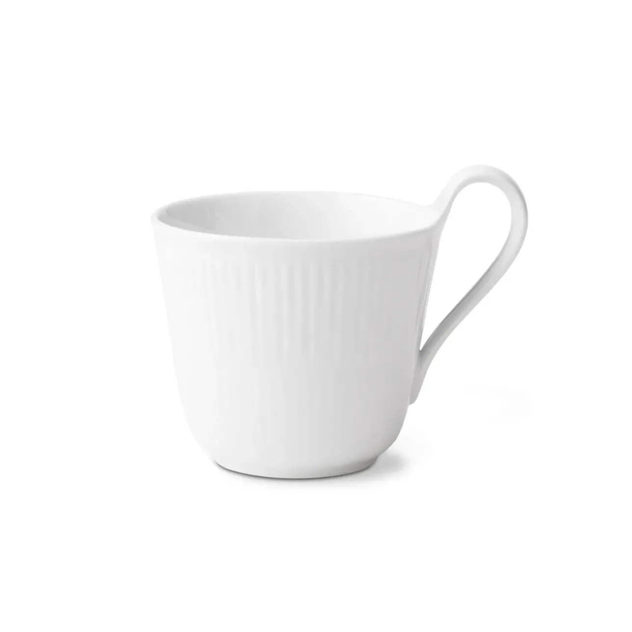 Hvid Riflet|Kaffekopper*Royal Copenhagen Hvid Riflet højhankskop, 33 cl