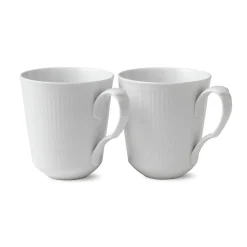 Hvid Riflet|Kaffekopper*Royal Copenhagen Hvid Riflet kop, 38 cl, 2 stk.