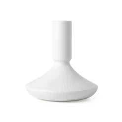Hvid Riflet|Lysestager*Royal Copenhagen Hvid Riflet lysestage, 12 cm