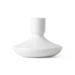 Hvid Riflet|Lysestager*Royal Copenhagen Hvid Riflet lysestage, 8 cm