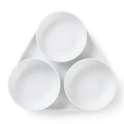Hvid Riflet|Snackskåle*Royal Copenhagen serveringssæt, 24,5 cm, 4 stk. Hvid Riflet